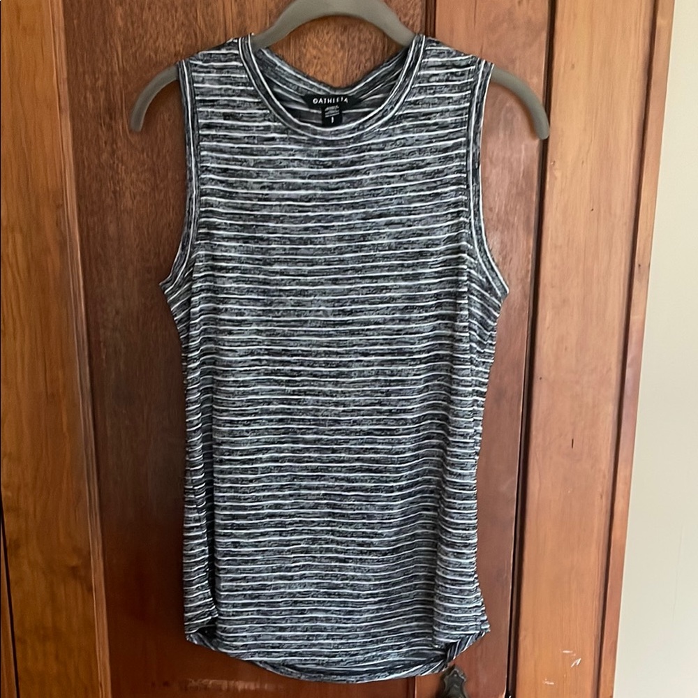 Athleta Breezy Tank in Black Stripe